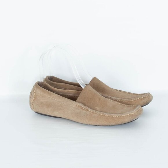 Helmut Lang Tan Suede Driving Slip-On Loafers Shoes Mens Size 38.5 - Picture 1 of 9